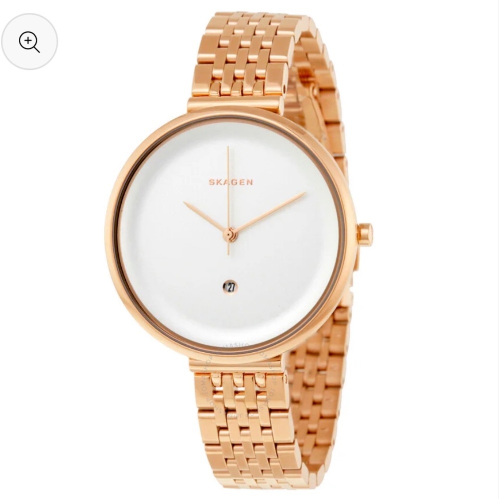 NIB Skagen rose gold watch, white dial